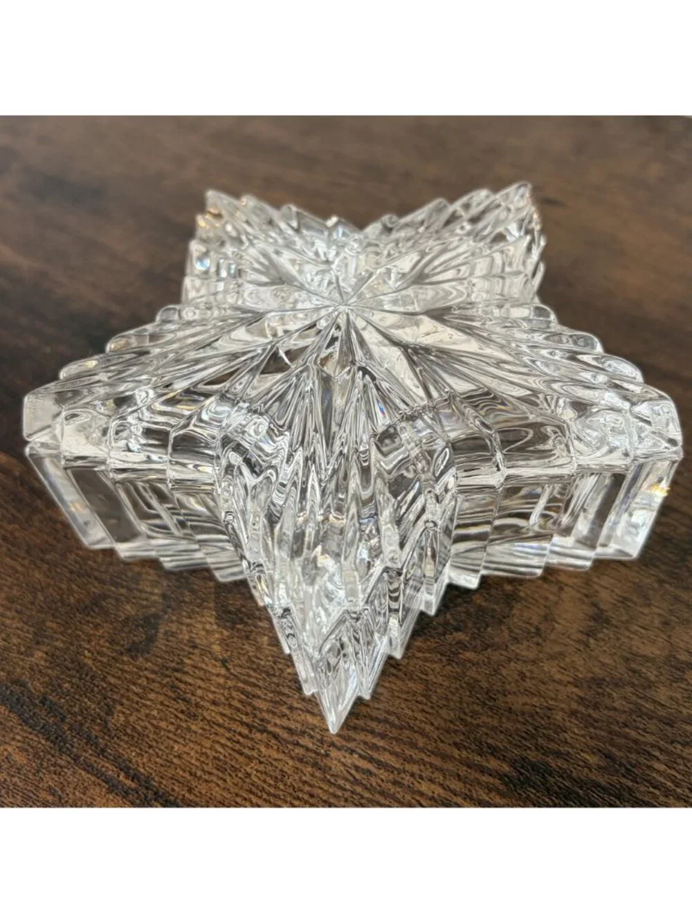 Vintage 24% Lead Crystal Star Trinket Jewelry Ring Box Decorative Storage Gift
